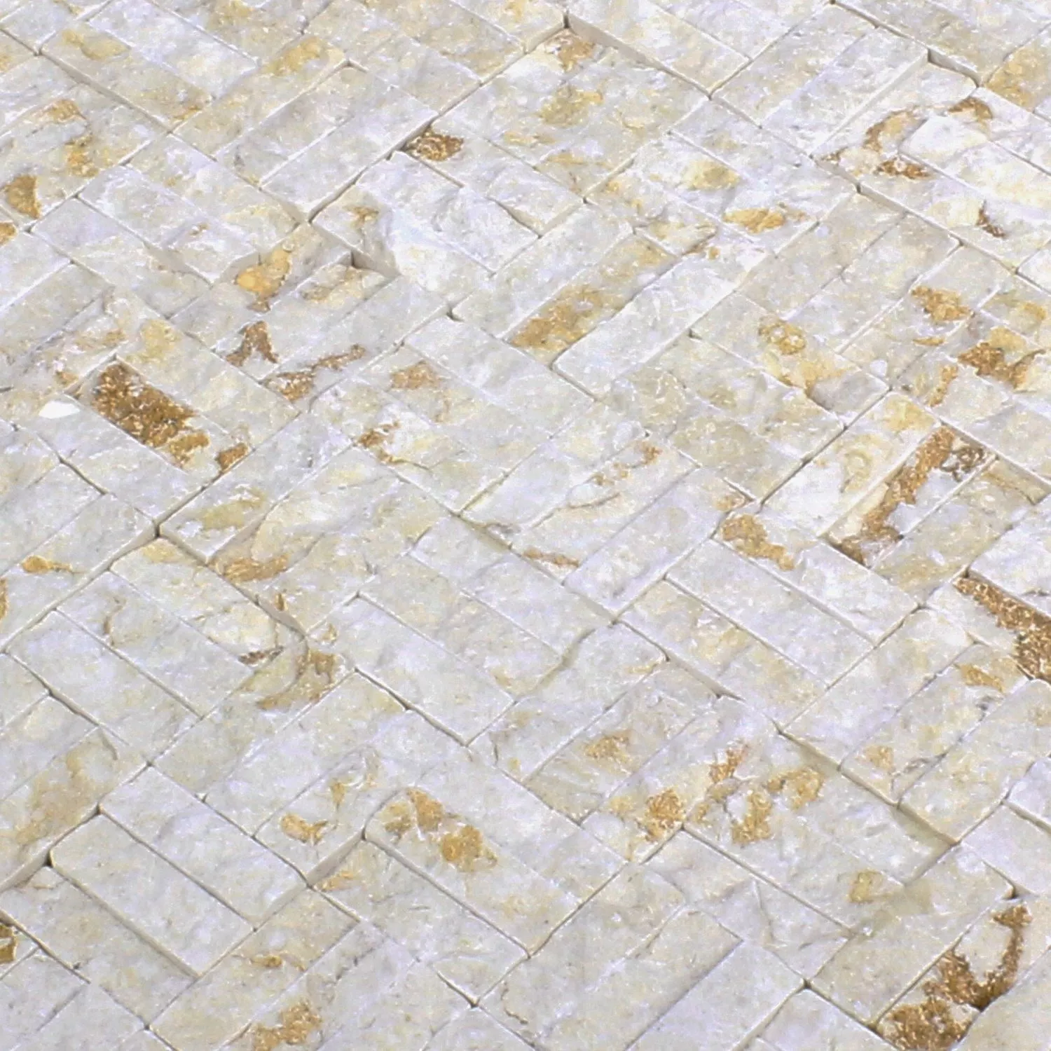 Mosaic Tiles Natural Stone Parkett Splitface 3D Beige