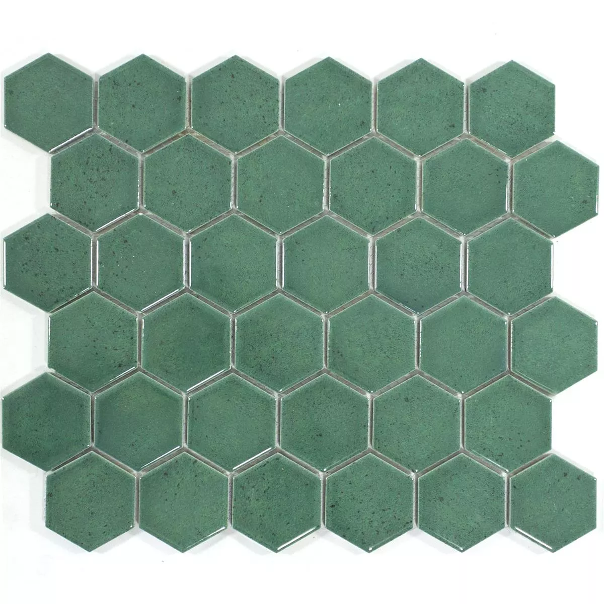 Keramik Mosaik Eldertown Hexagon Mörkgrön