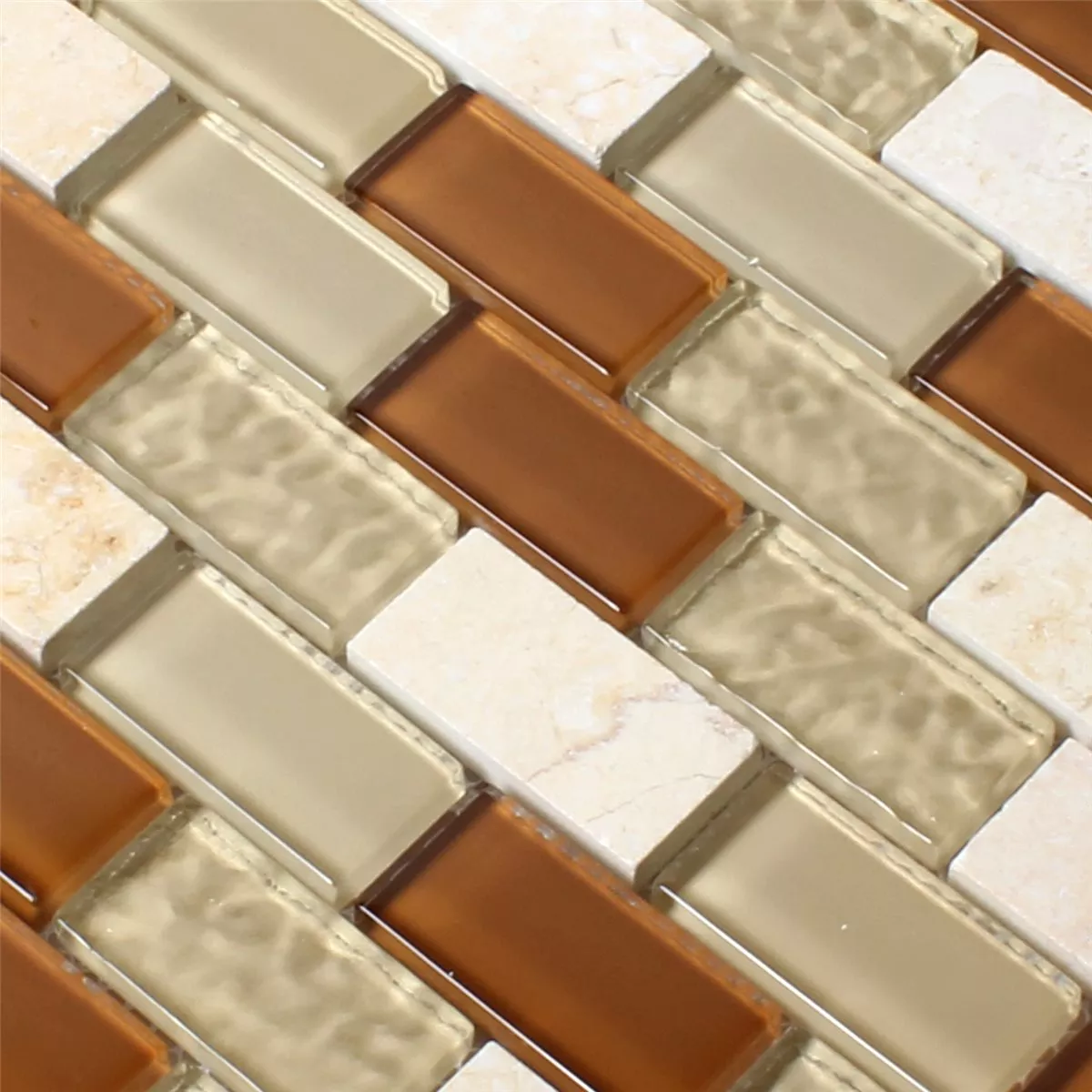 Sample Mosaic Tiles Glass Marble Beige Mix