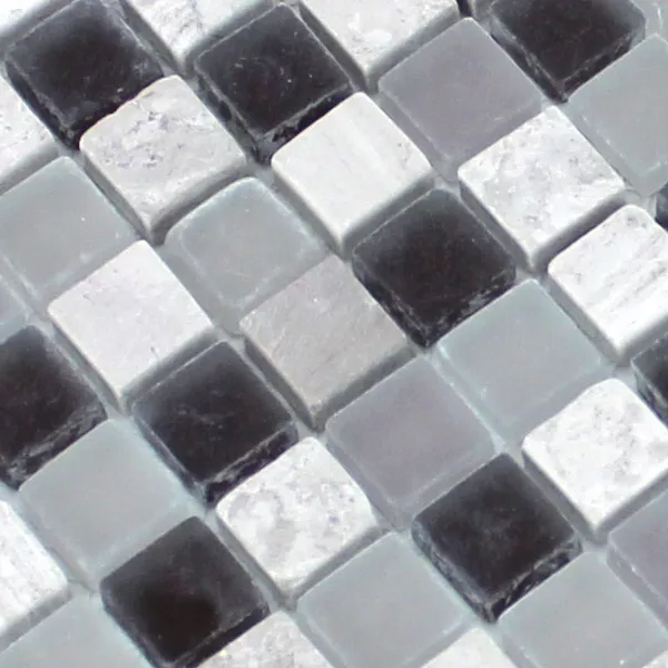 Mosaikkfliser Glass Marmor 15x15x8mm Lila Mix