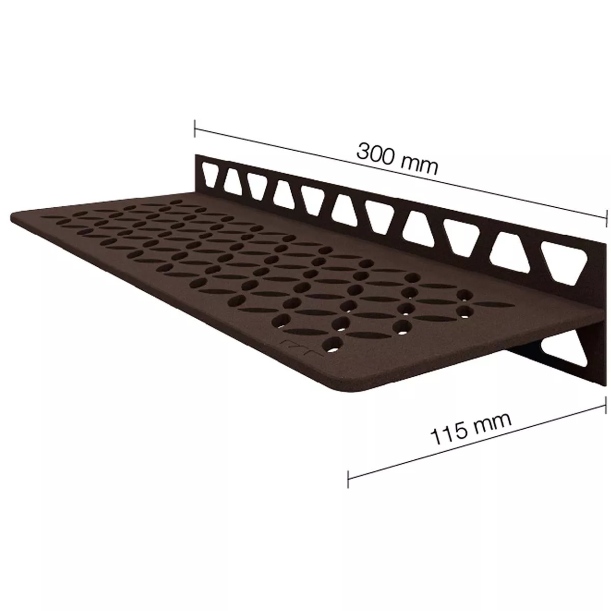 Polica za tuš zidna polica Schlüter pravokutnik 30x11,5 cm cvjetna bronca