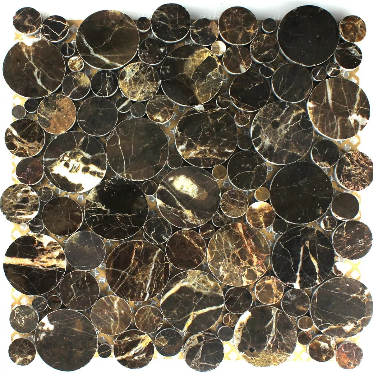 Mosaikfliesen Marmor Marimar Rund Emperador Poliert