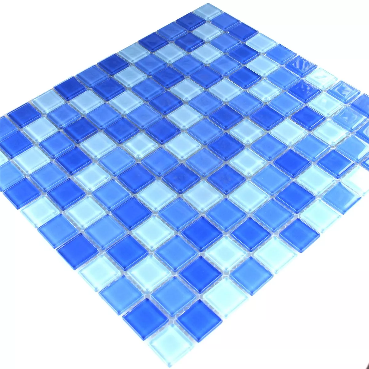 Model din Plăci De Mozaic Sticlă Albastru Deschis 