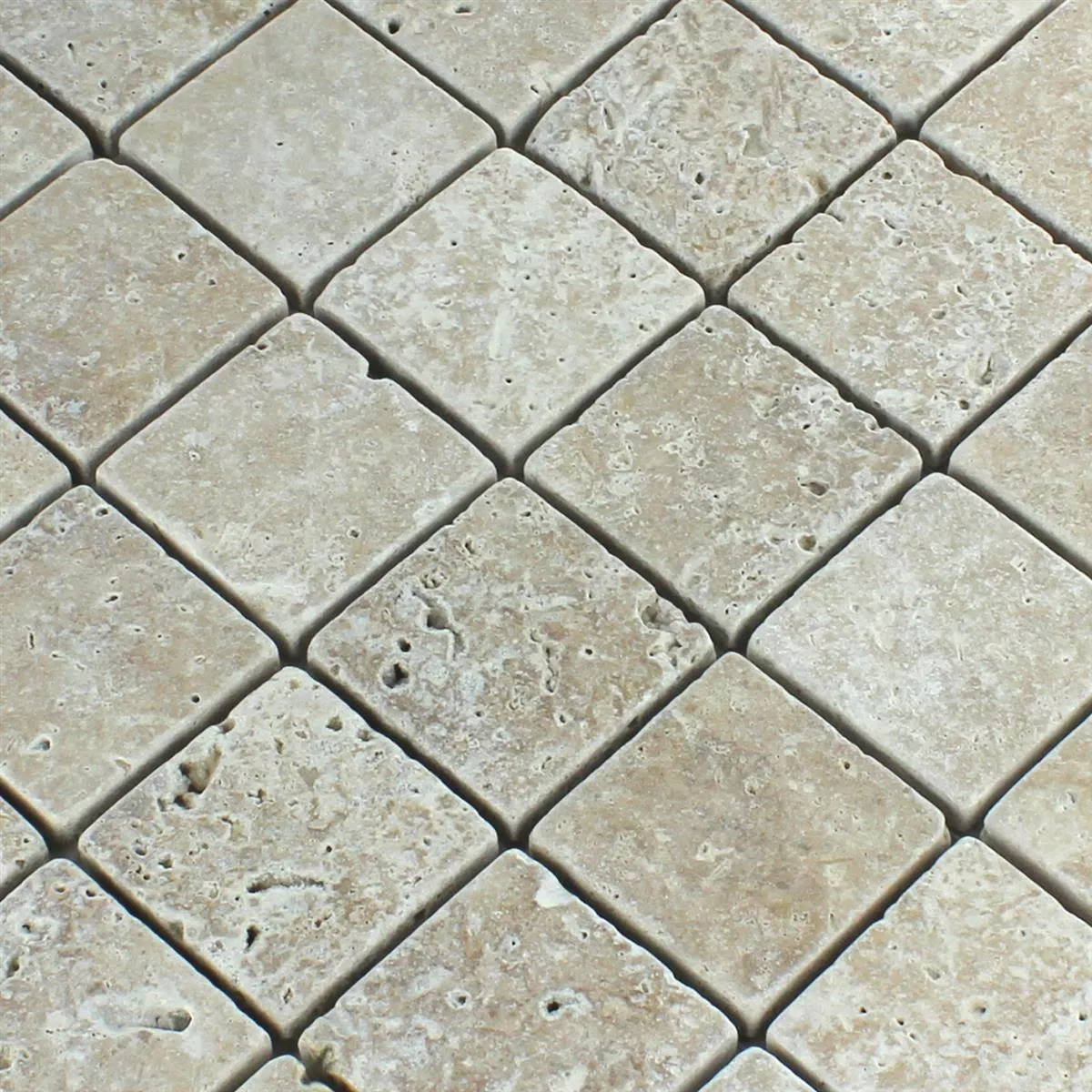 Mozaik Csempe Travertin Noce Dobolt 48x48x10mm
