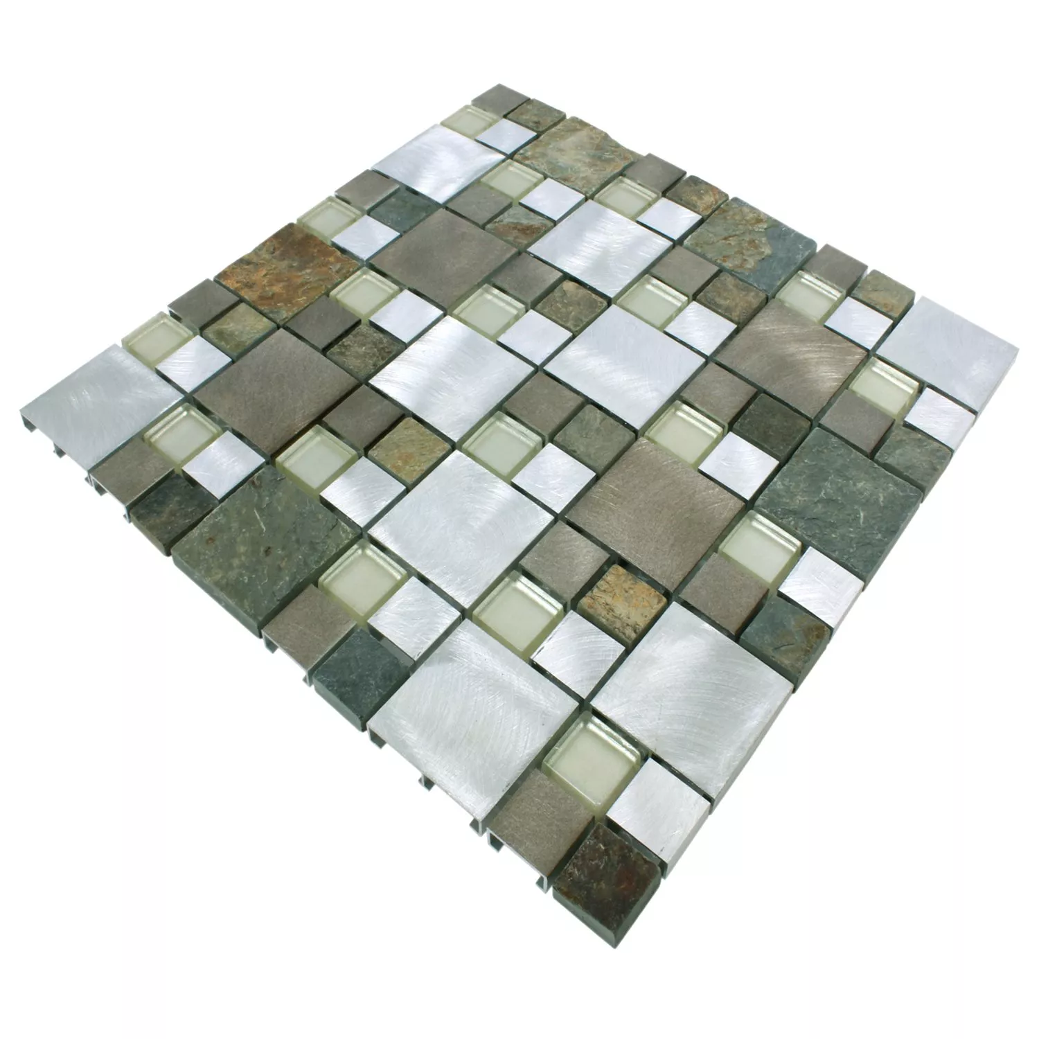 Mosaico Pietra Naturale Vetro Alluminio Banzai