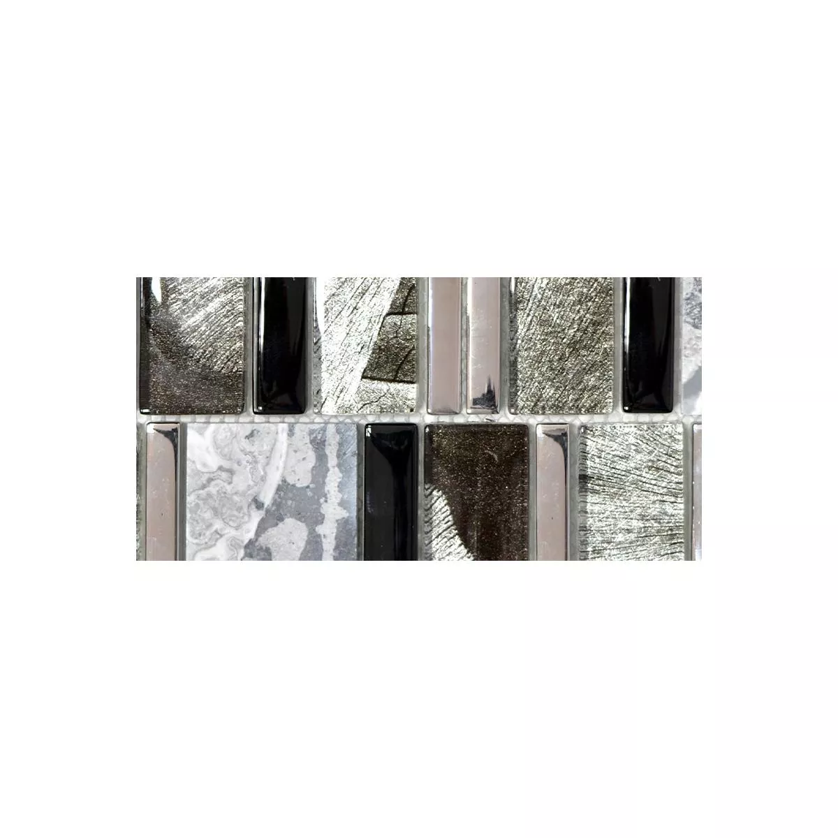 Πρότυπο από Γυάλινο Μωσαϊκό Πλακάκια Aπό Φυσική Πέτρα Hummel Μαύρος Γκρί