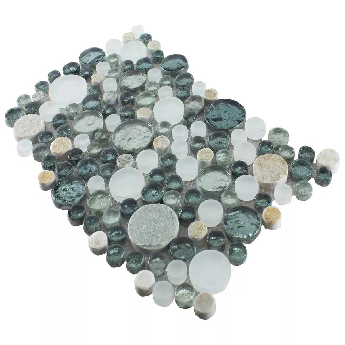 Cristal Piedra Natural Azulejos De Mosaico Stonewater Gris Azul Mix
