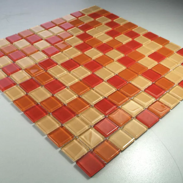 Vzorek Skleněná Mozaika Dlaždice Valencia Červenooranžová