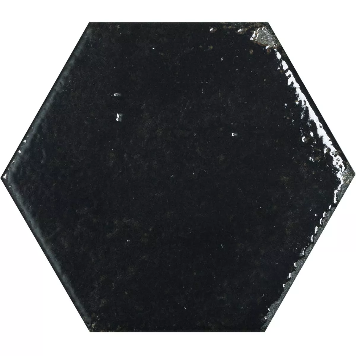 Carrelage Mural Lara Brillant Ondulé 13x15cm Hexagone Noir Carrelage Mural Lara Brillant Ondulé 13x15cm Hexagone Noir