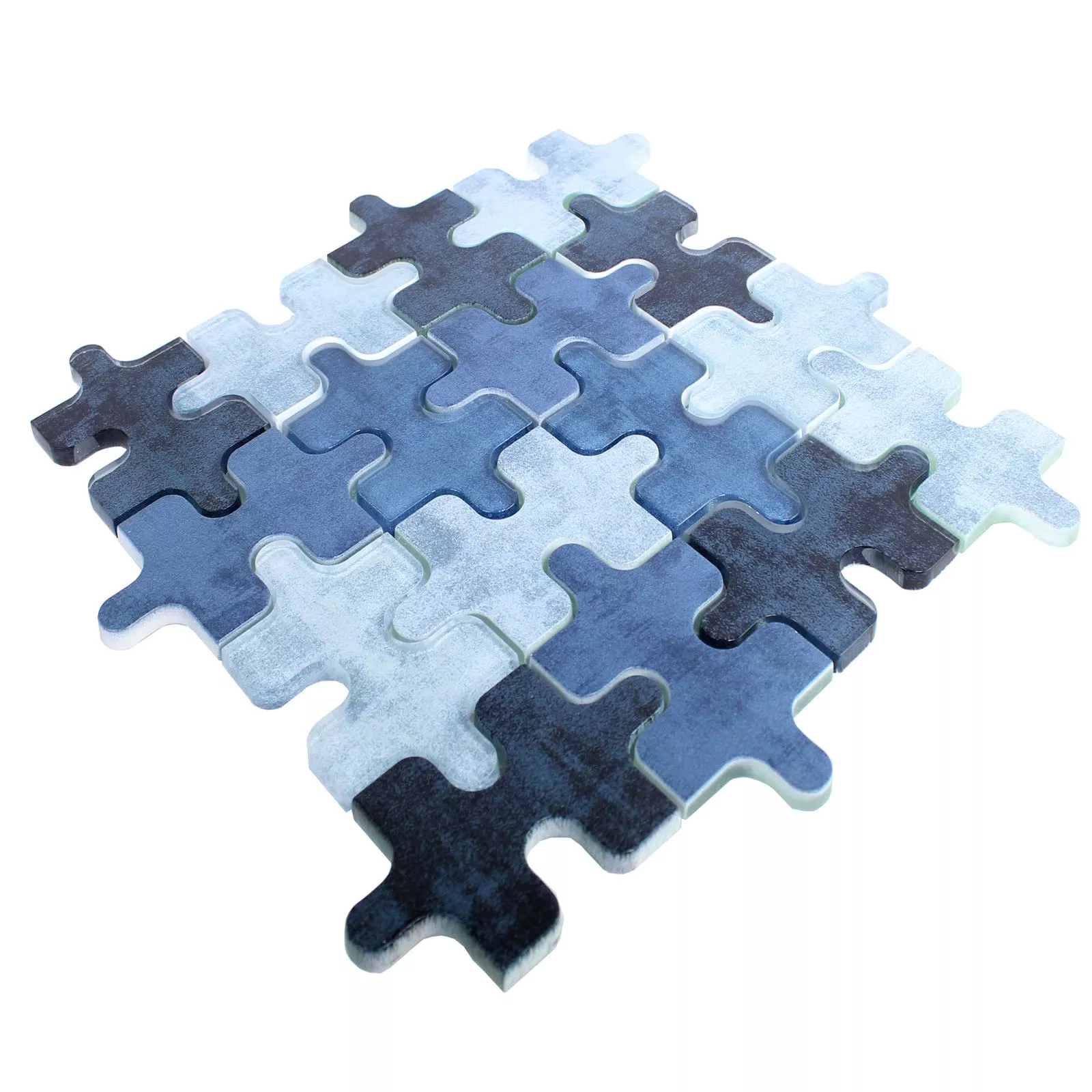 Campione Mosaico Di Vetro Piastrelle Puzzle Blu