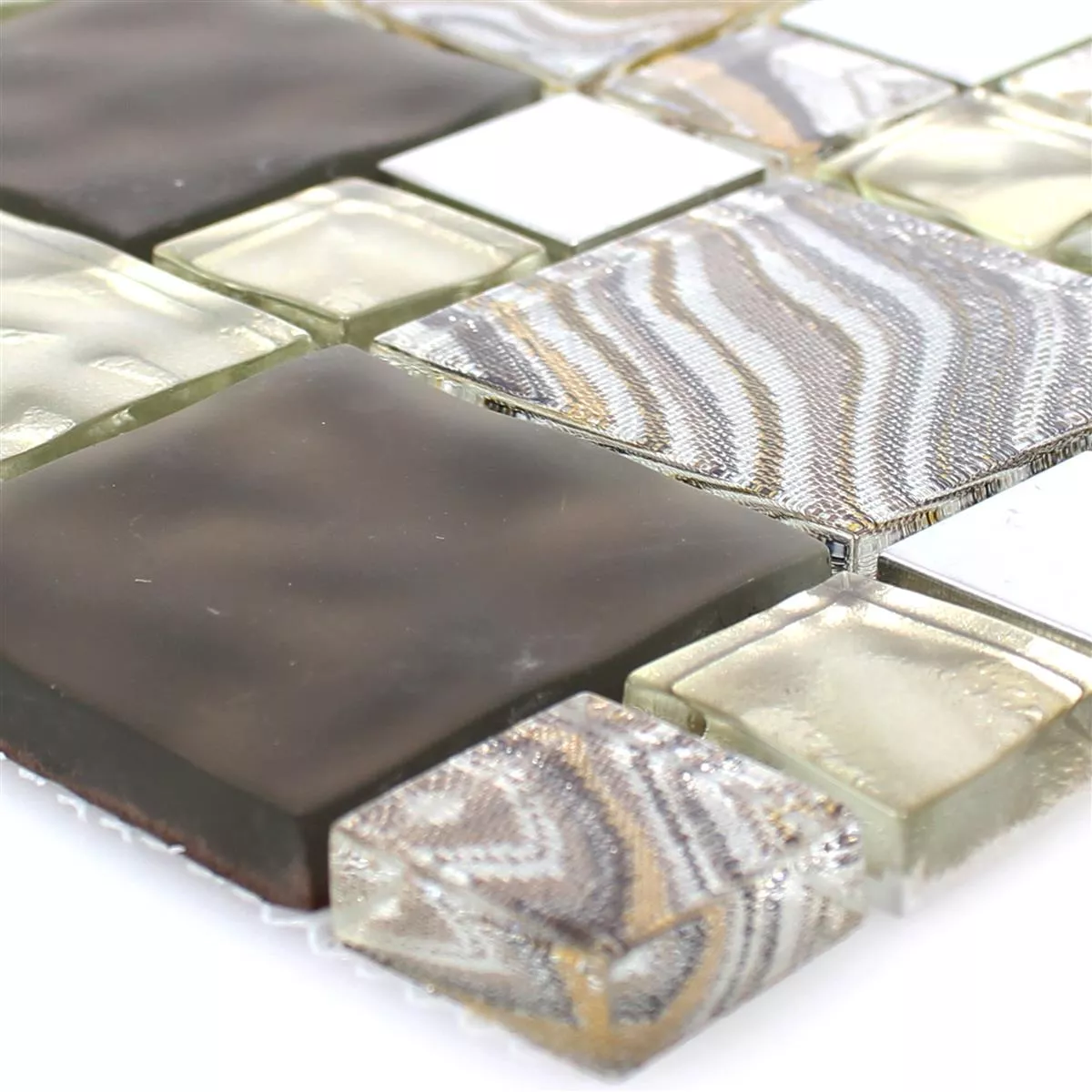 Glas Metall Stainless Steel Mosaic Tiles Zadar Beige Brown Glas Metall Stainless Steel Mosaic Tiles Zadar Beige Brown