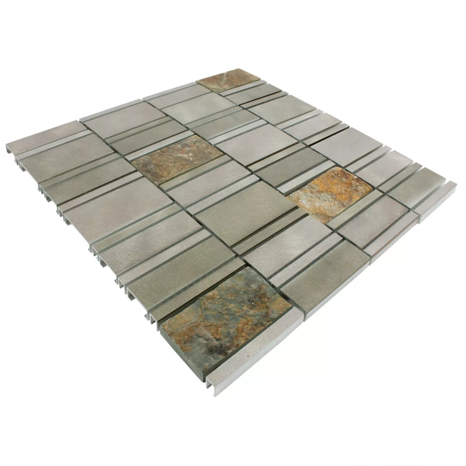 Mozaik Csempe Természetes Kő Alumínium Avanti Barna
