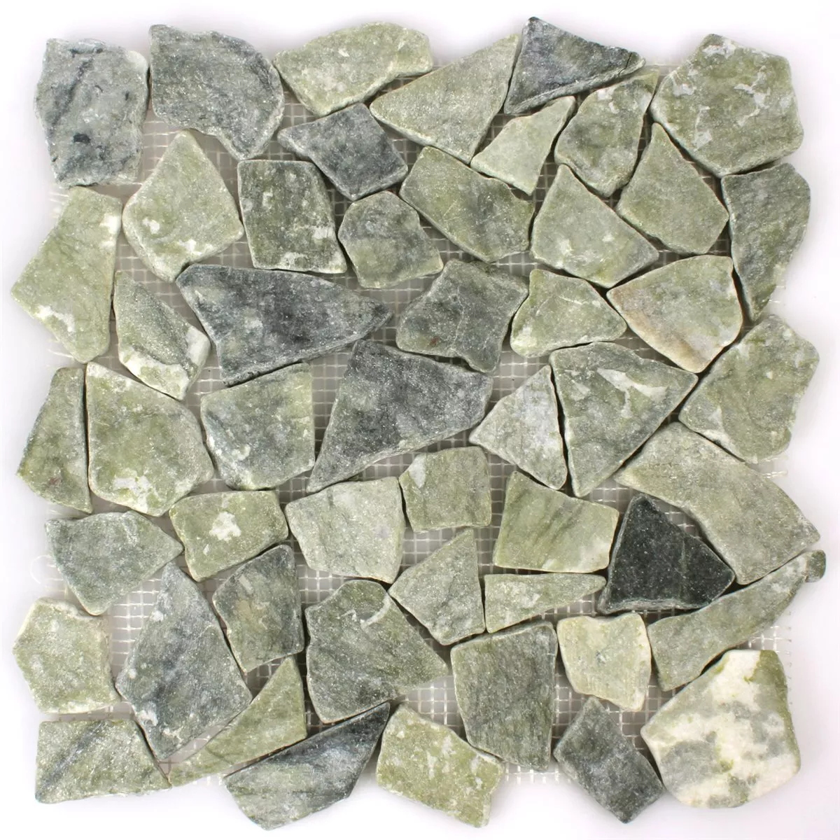 Mosaic Tiles Broken Marble Grey Green