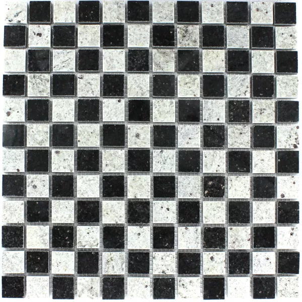 Model din Plăci De Mozaic Granit Galaxy Cașmir Negru Alb