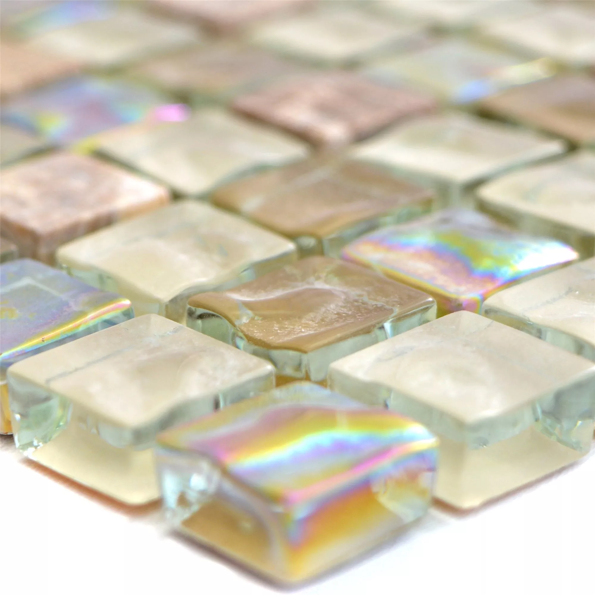 Sample Glass Mosaic Natural Stone Tiles Nexus Light Brown Beige