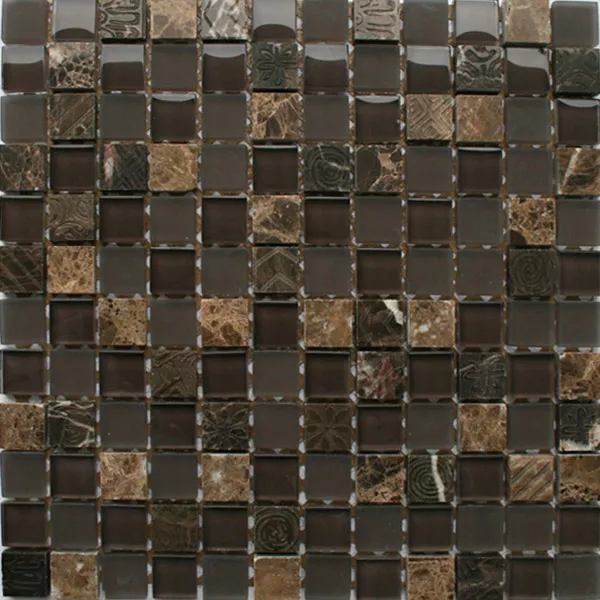 Mosaico Vetro Calcare Marmo Gizeh Marrone