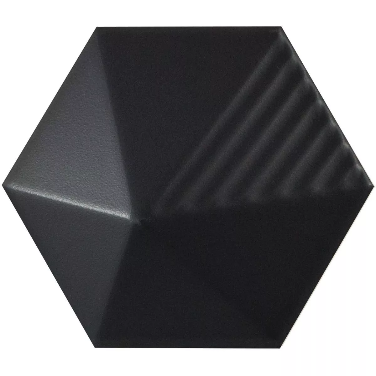 Sample Wall Tiles Rockford 3D Hexagon 12,4x10,7cm Black Mat