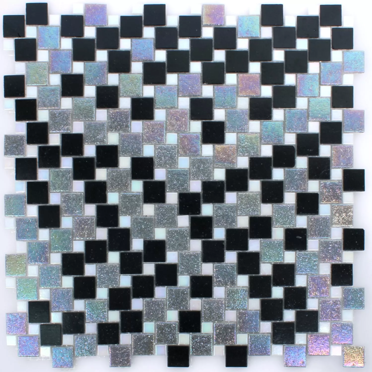 Mosaic Tiles Glass Tahiti Grey Black