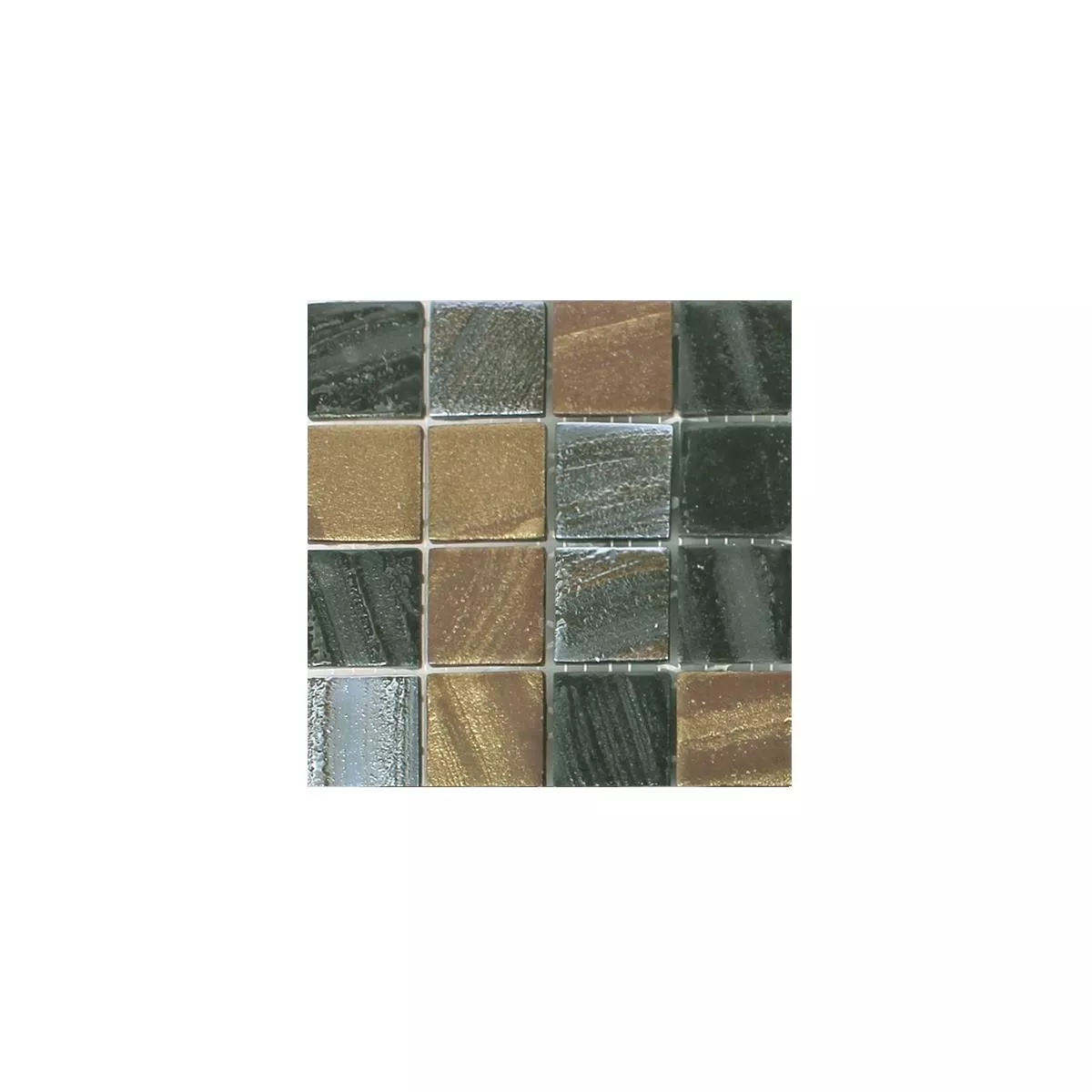 Sample Glass Mosaic Tiles Mascota Black Gold Bronze