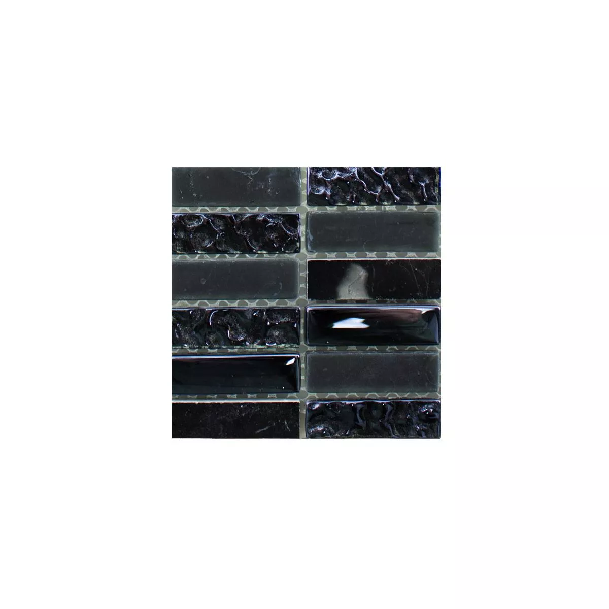 Sample Glass Natural Stone Mosaic Tile Mantra Black