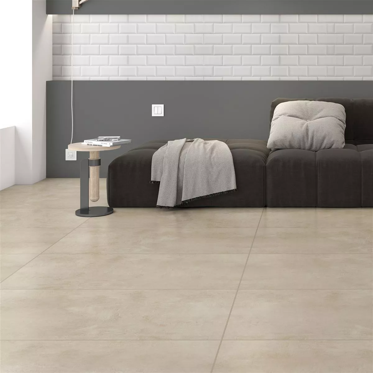 Sample Floor Tiles Assos Beton Optic R10/B Dark Beige 60x120cm