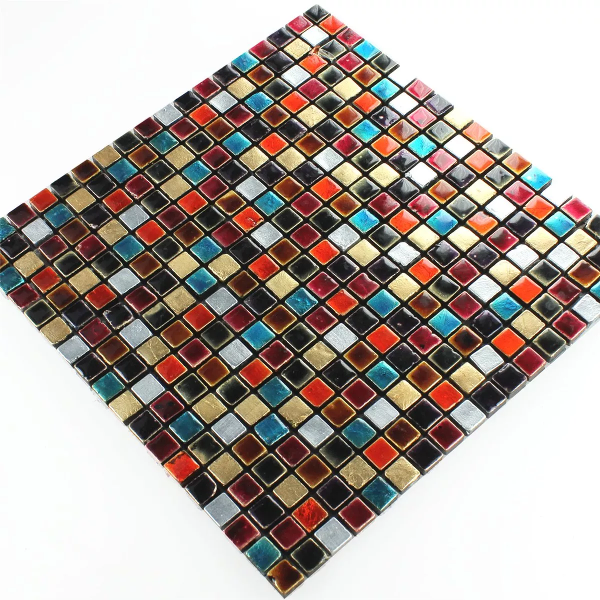 Mosaikkfliser Glass Farget Mix 15x15x8mm