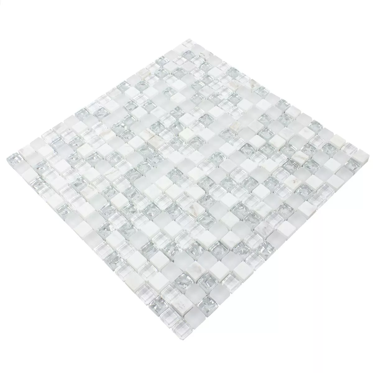 Glass Mosaic Tiles Lexington Glass Material Mix Blanc