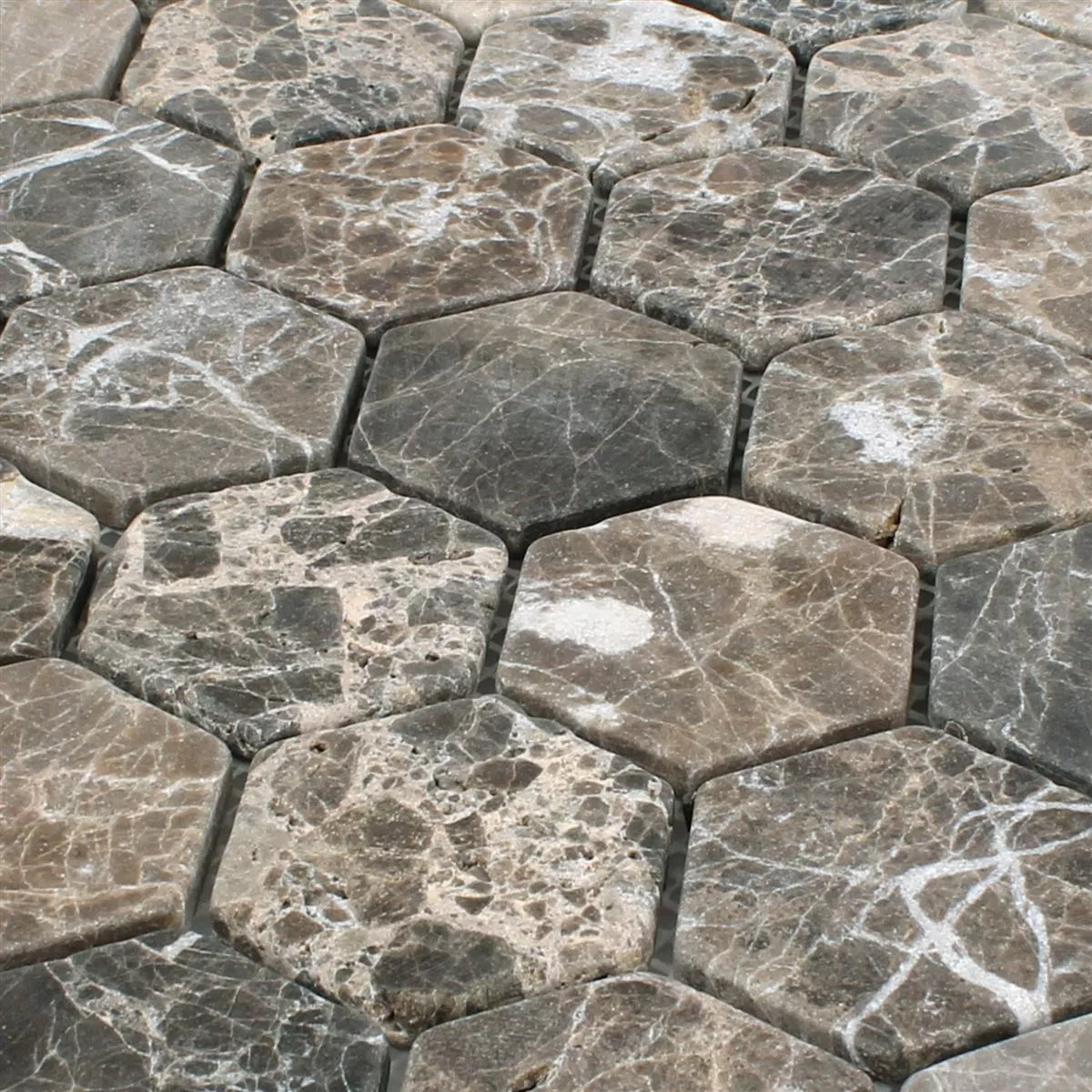 Prøve Mosaik Fliser Marmor Tarsus Hexagon Emprador
