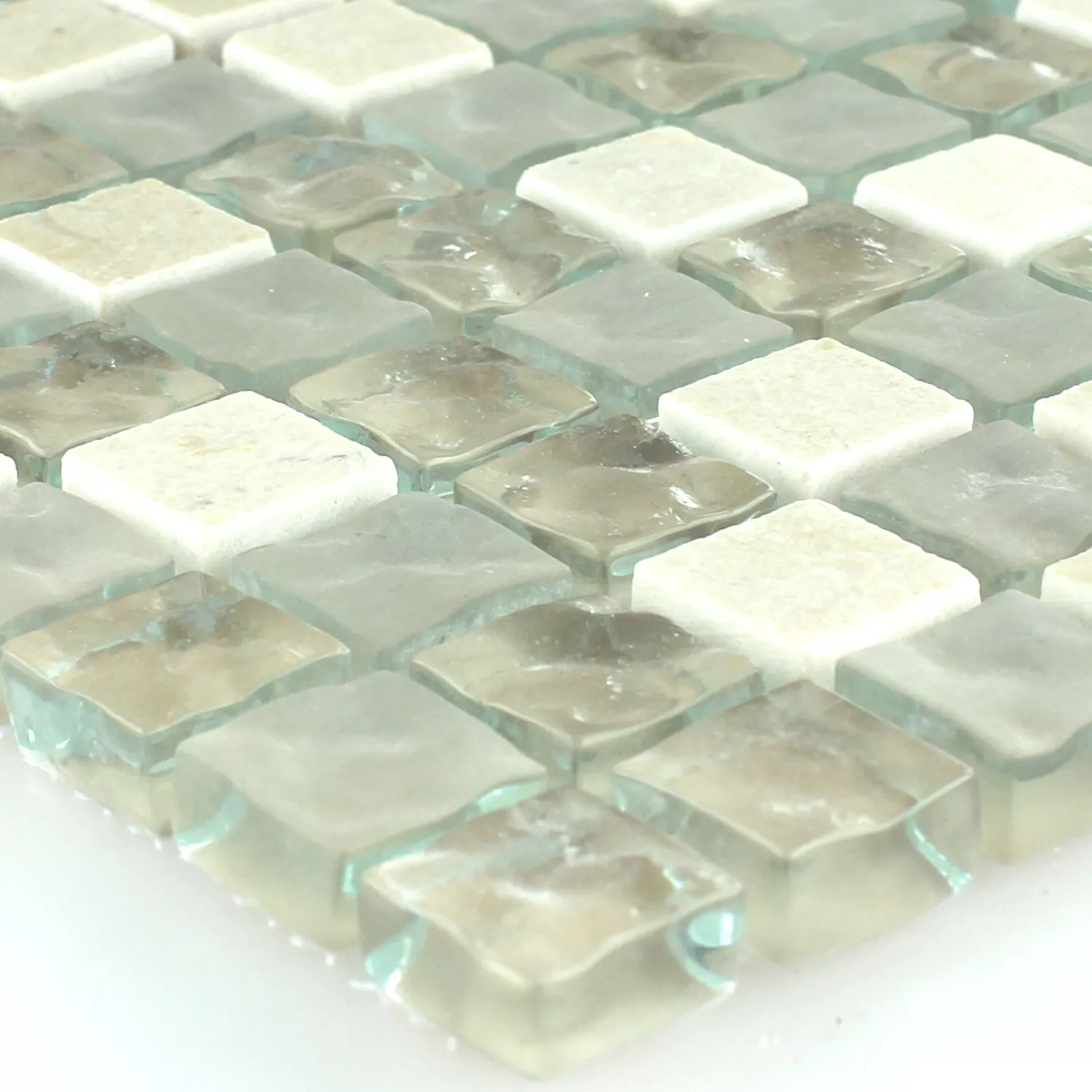 Mosaikfliesen Glas Marmor Barbuda Creme
