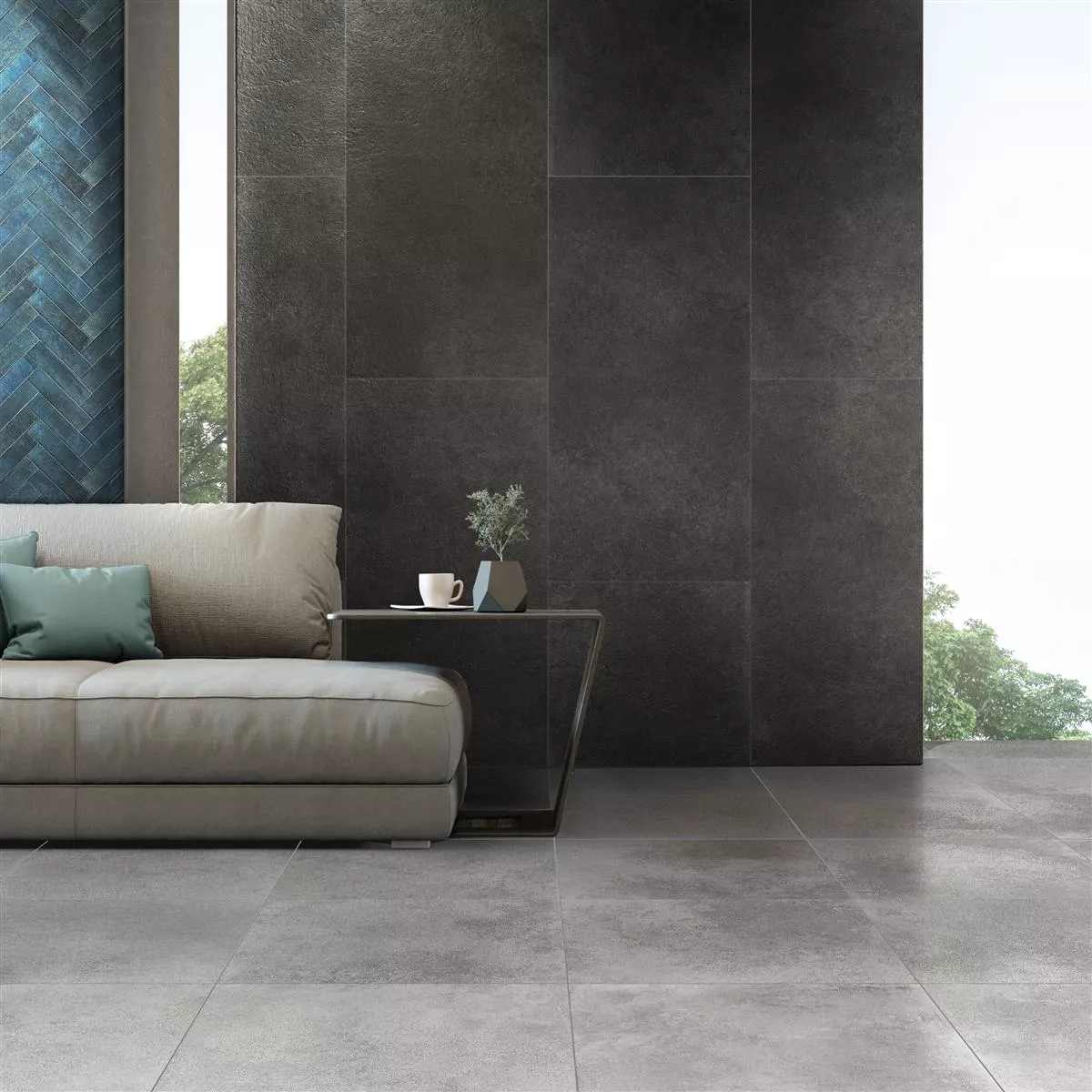 Sample Floor Tiles Stone Optic Horizon Anthracite 30x60cm
