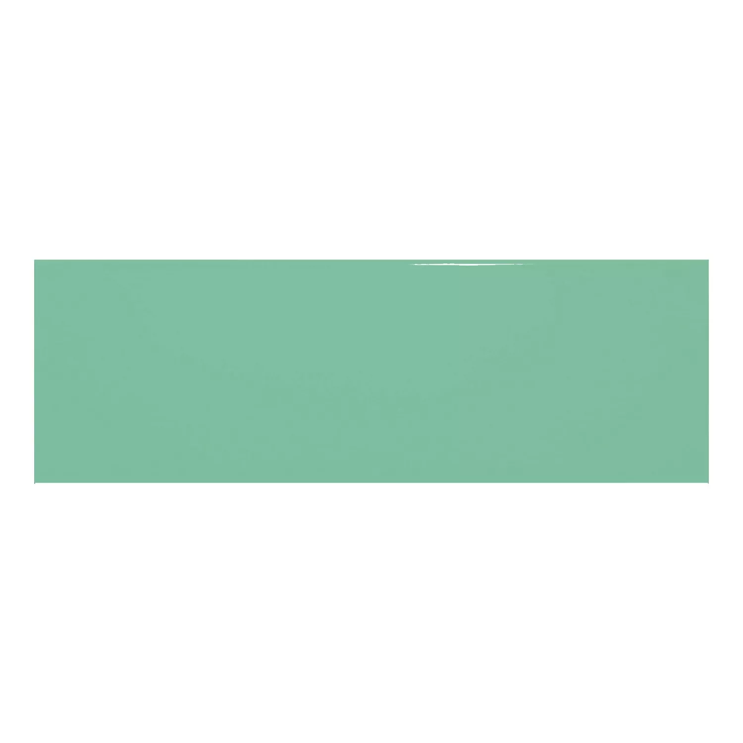 Metro tile Green Glossy 10x30 cm Without Facet Candy Manzana