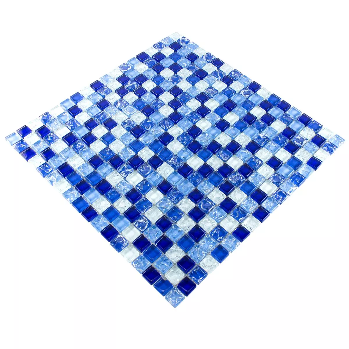 Skleněná Mozaika Dlaždice Overland Modrá Bílá