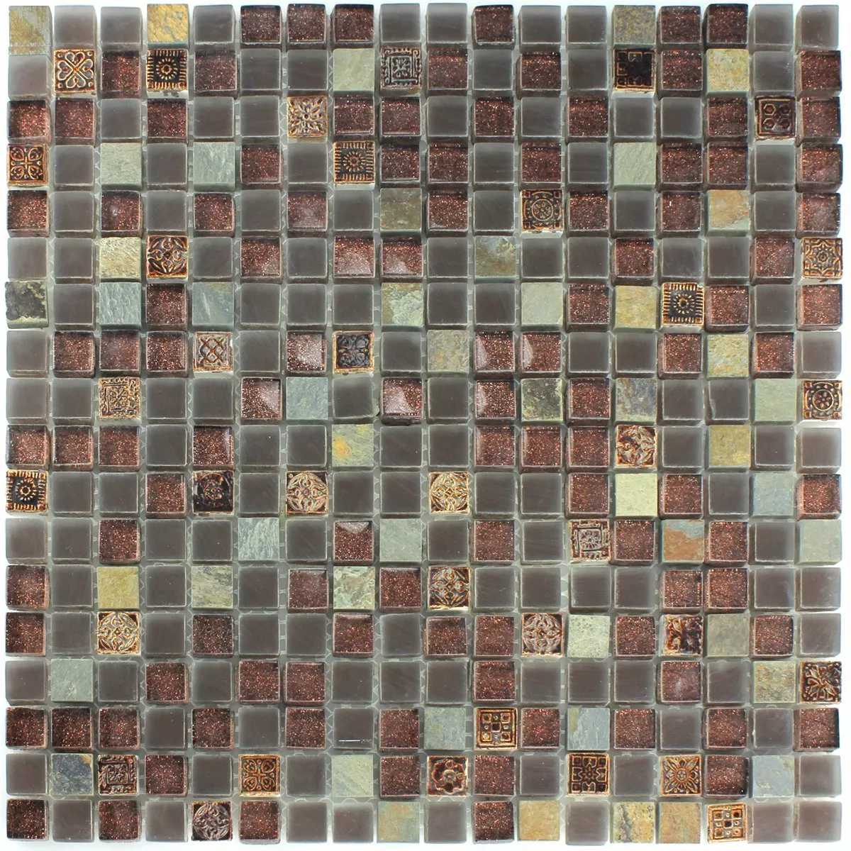 Glass Limestone Quartzite Mosaic Tiles Glitter 15x15x8mm