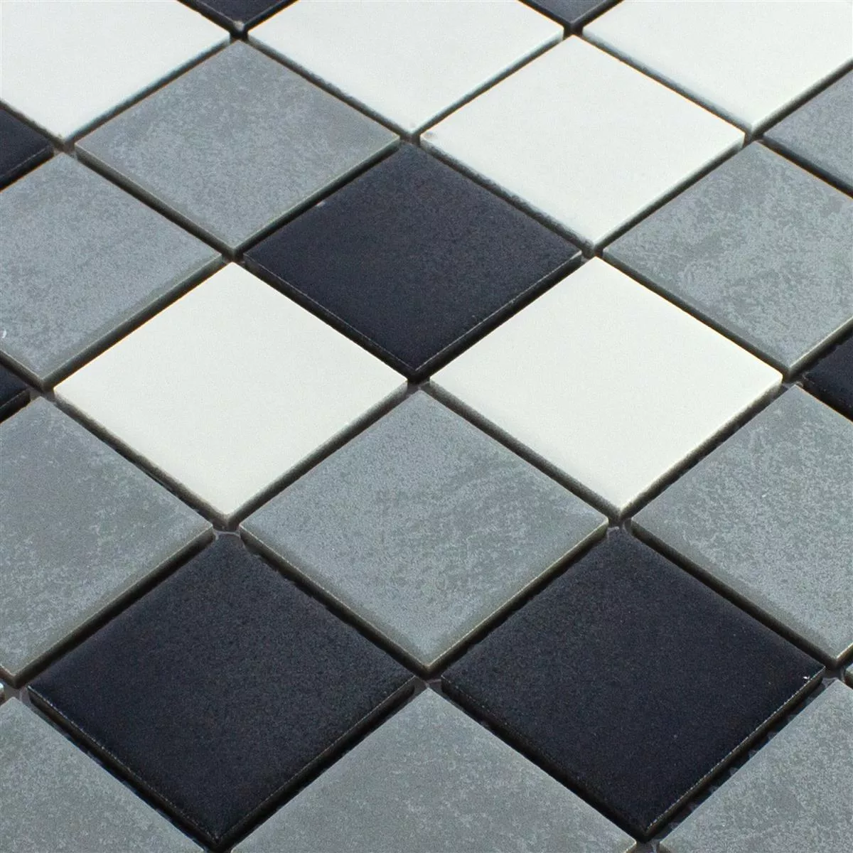 Padrão de Mosaico Cerâmico Azulejos Orion Preto Cinza