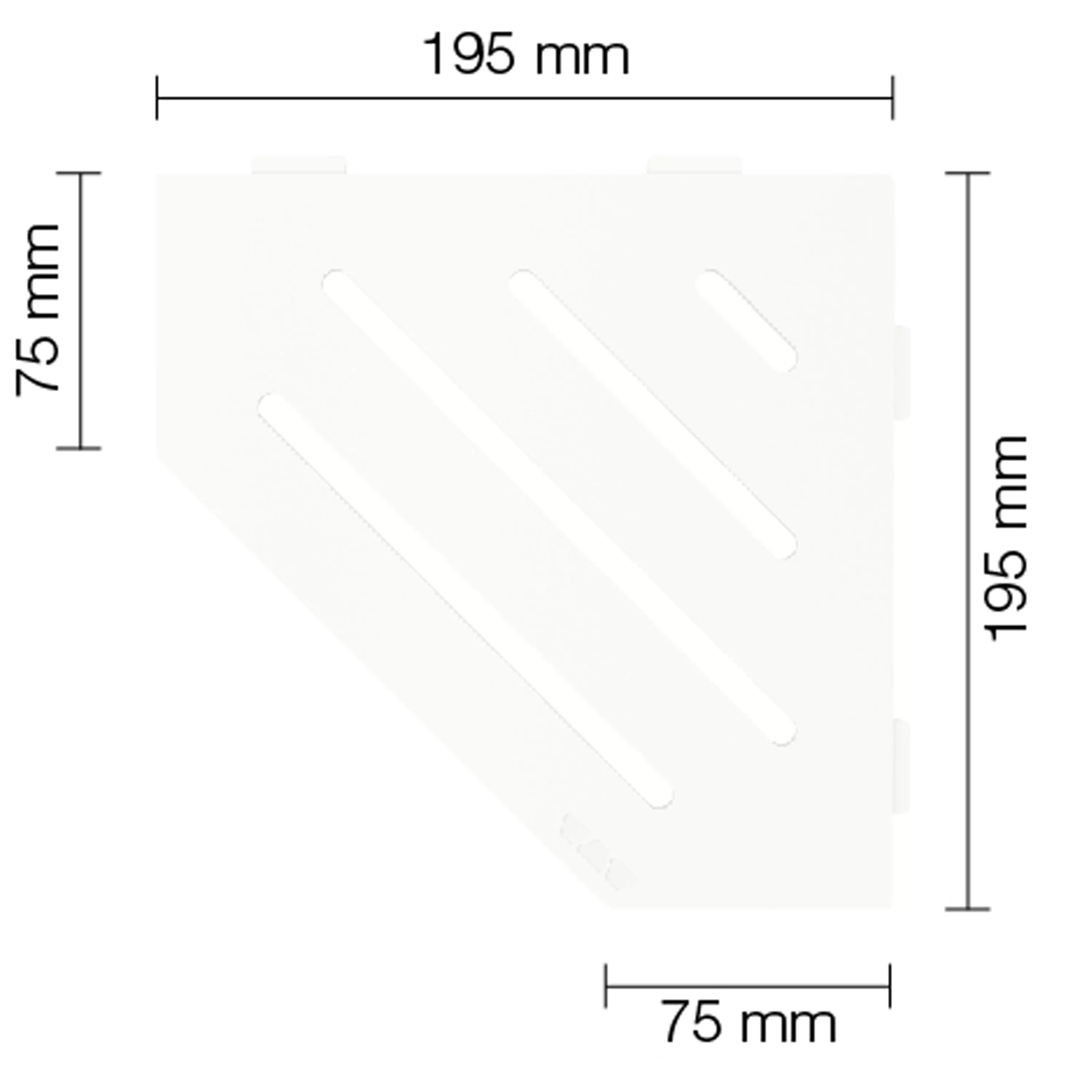 Prateleira de parede prateleira de chuveiro Schlüter 5agon 19,5x19,5cm Wave Branco