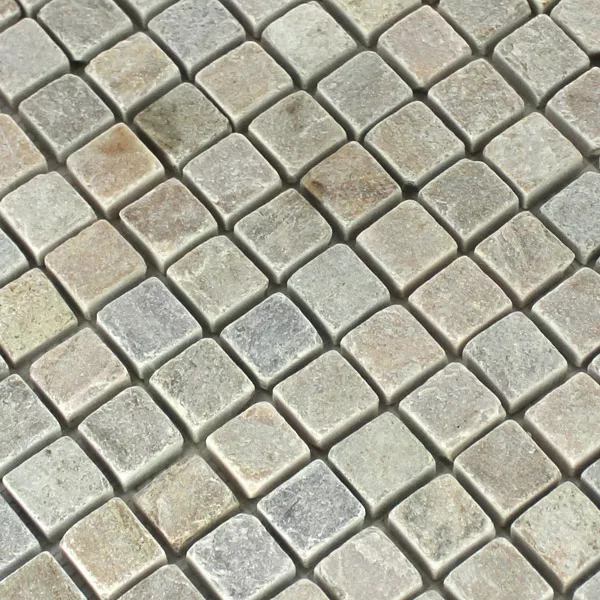 Padrão de Azulejo Mosaico Quartzito Pedra Natural Bege Mix