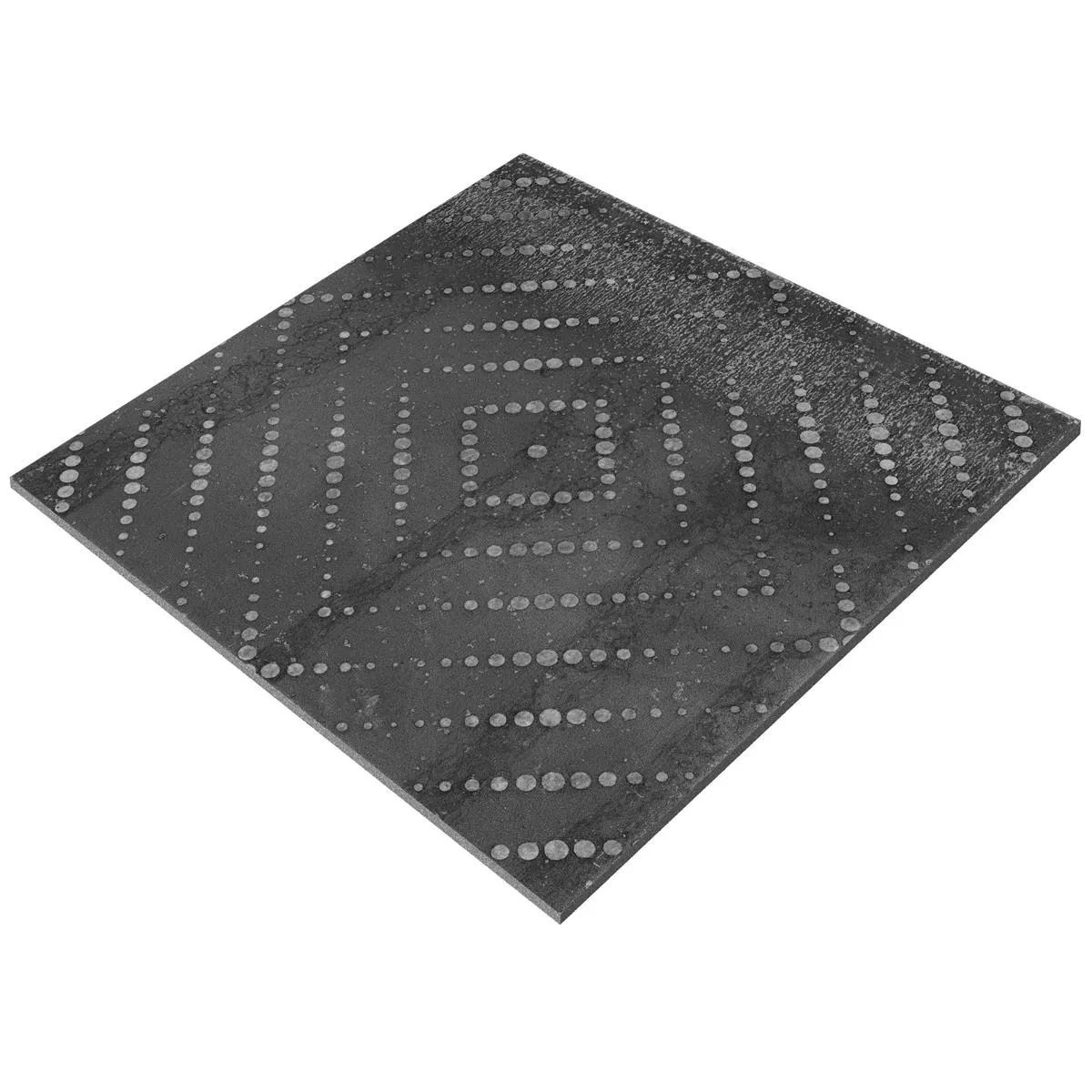 Vzorek Podlahové Dlaždice Chicago Kovový Vzhled Antracitová R9 - 18,5x18,5cm Pattern 3