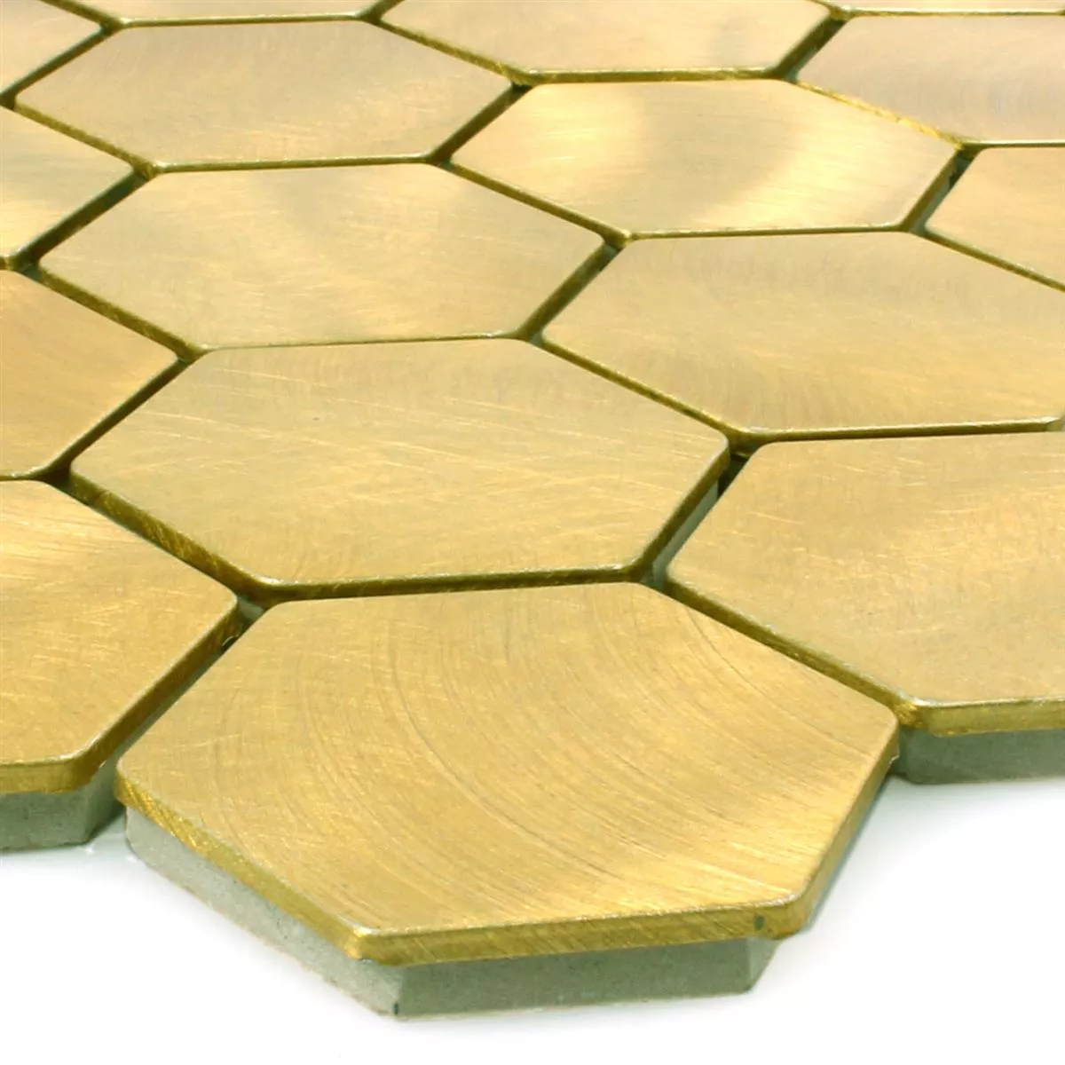 Mosaic Tiles Aluminium Manhatten Hexagon Gold