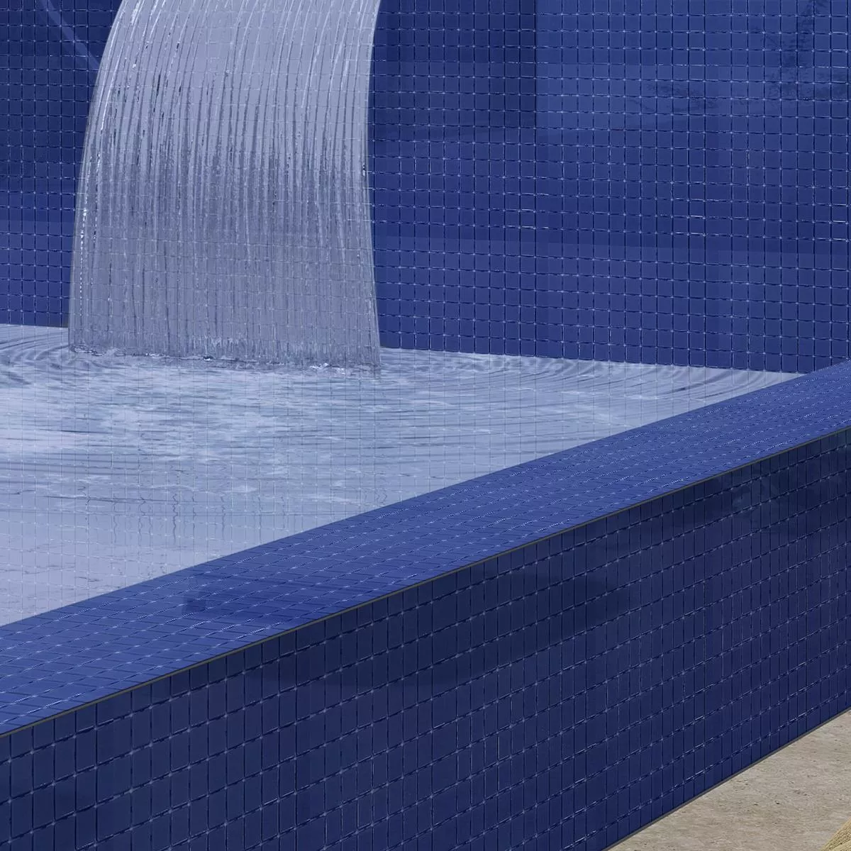 Verre Piscine Mosaïque Venetia Bleu Foncé