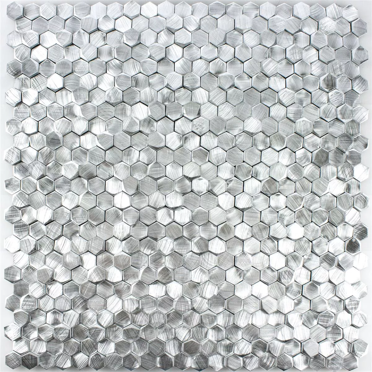 Mønster fra Aluminium Metall Mosaikkfliser McAllen Sølv