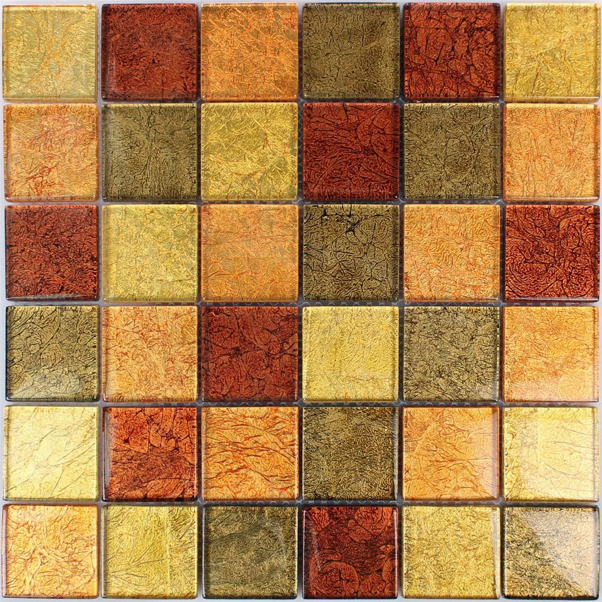 Glass Mosaic Tiles Curlew Yellow Orange 48