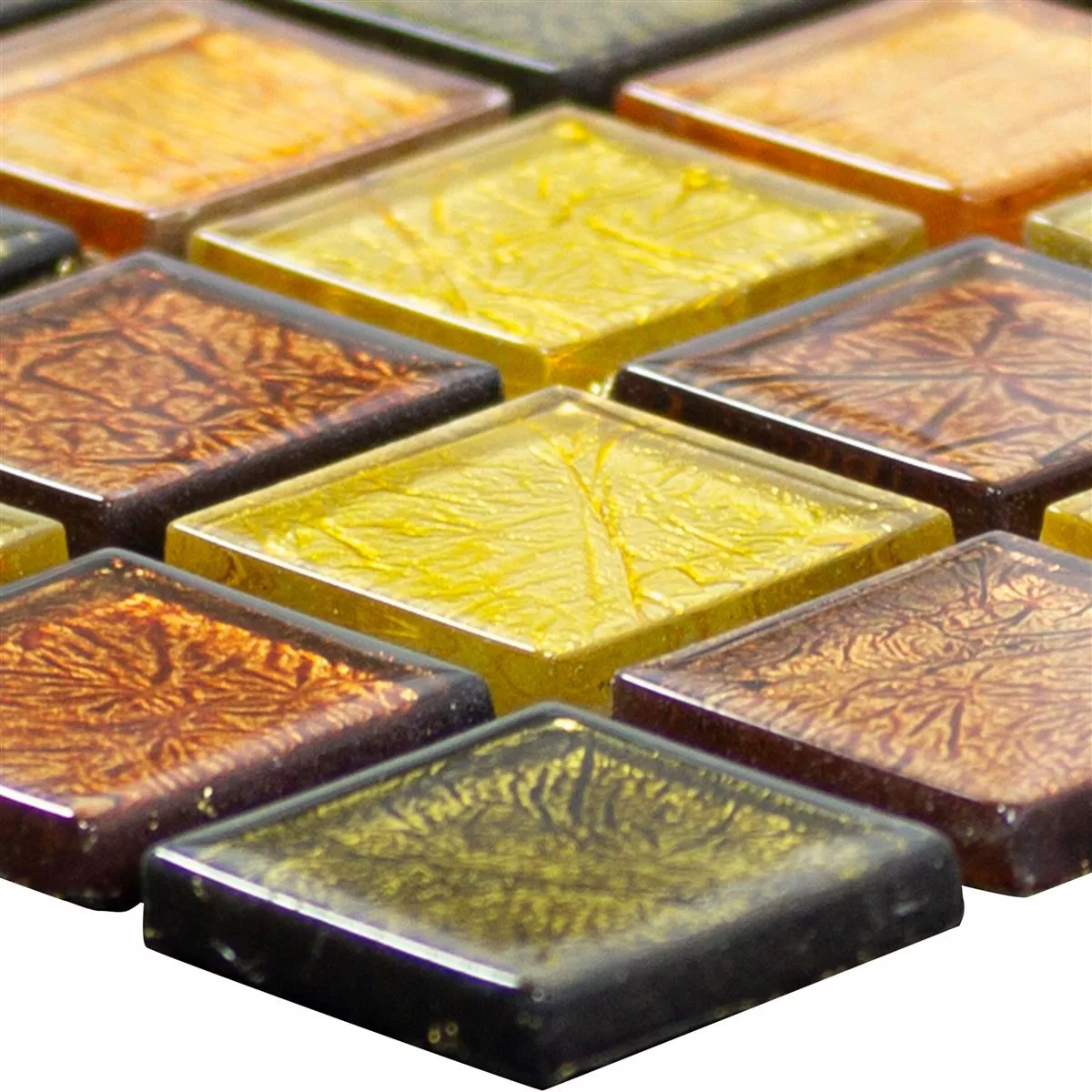 Vzorek Skleněná Mozaika Dlaždice Curlew Žlutá Oranžová 23 4mm