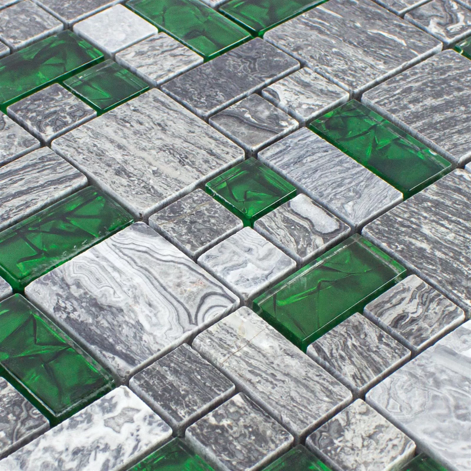 Mosaico Di Vetro Pietra Naturale Piastrelle Manavgat Grigio Verde 2 Mix