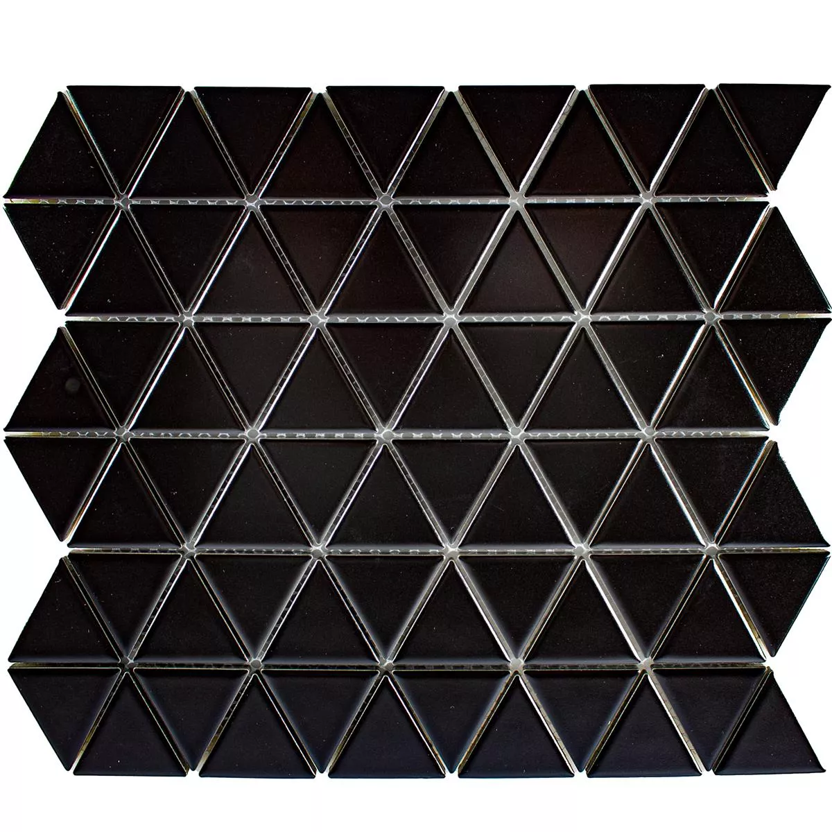 Padrão de Cerâmica Azulejo Mosaico Arvada Triângulo Preto Fosco