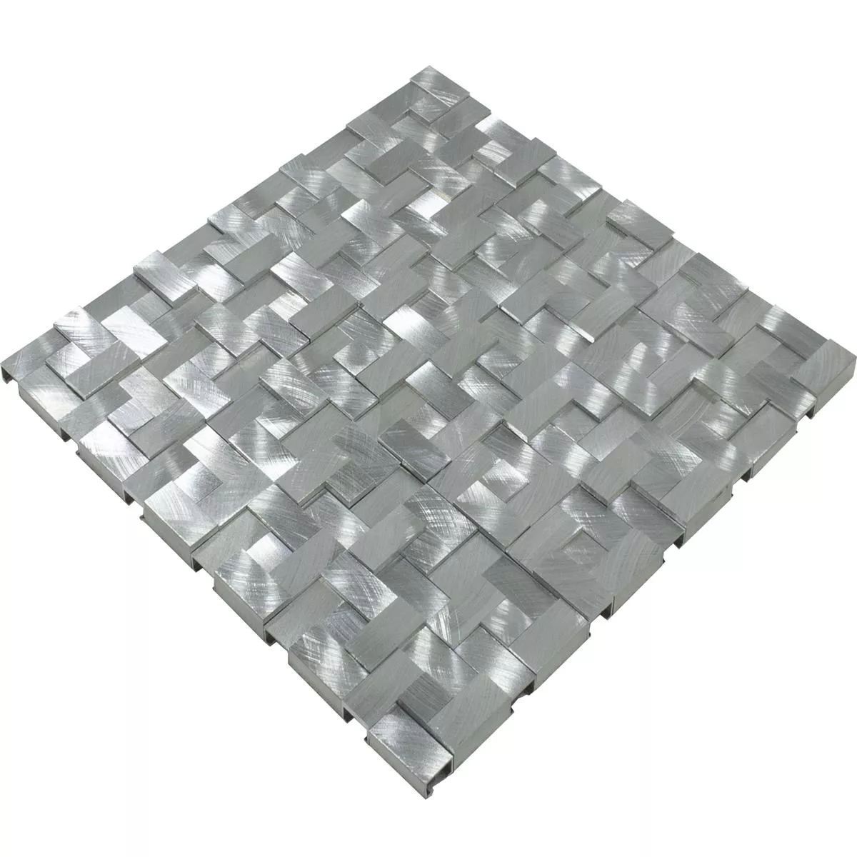 Sample Aluminium Metal Mosaic Tiles Quantum Silver