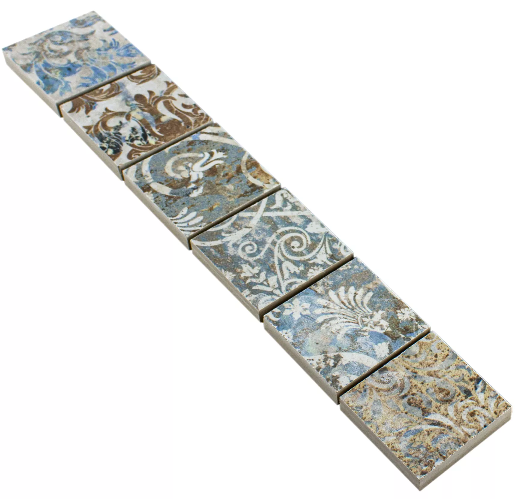 Grés Porcelânico Borda de Azulejo Jordan Multicolorido 47x47mm