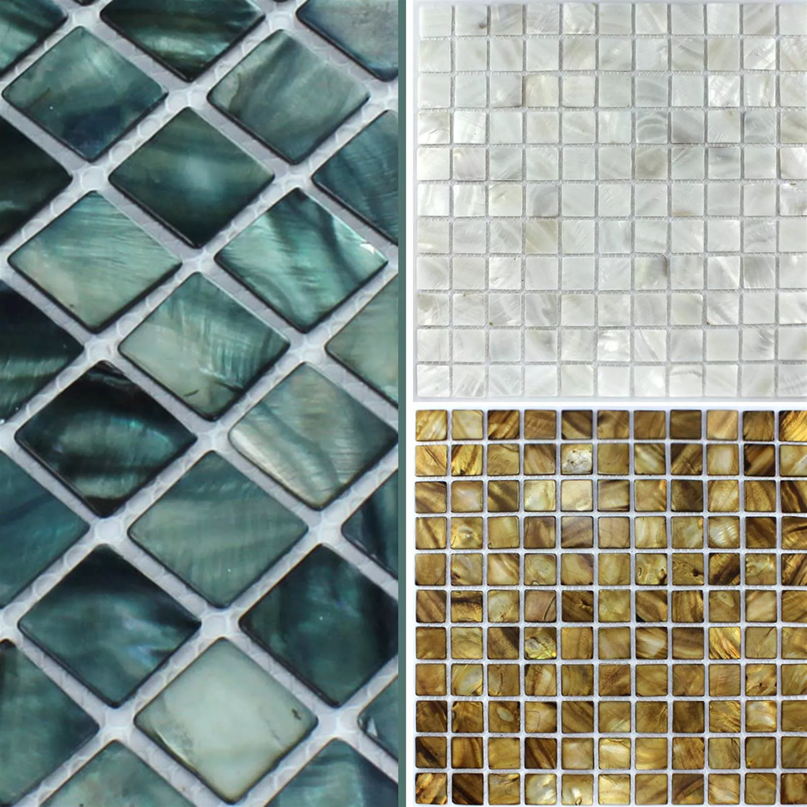 Muster von Mosaikfliesen Glas Perlmutt Effekt Tomar