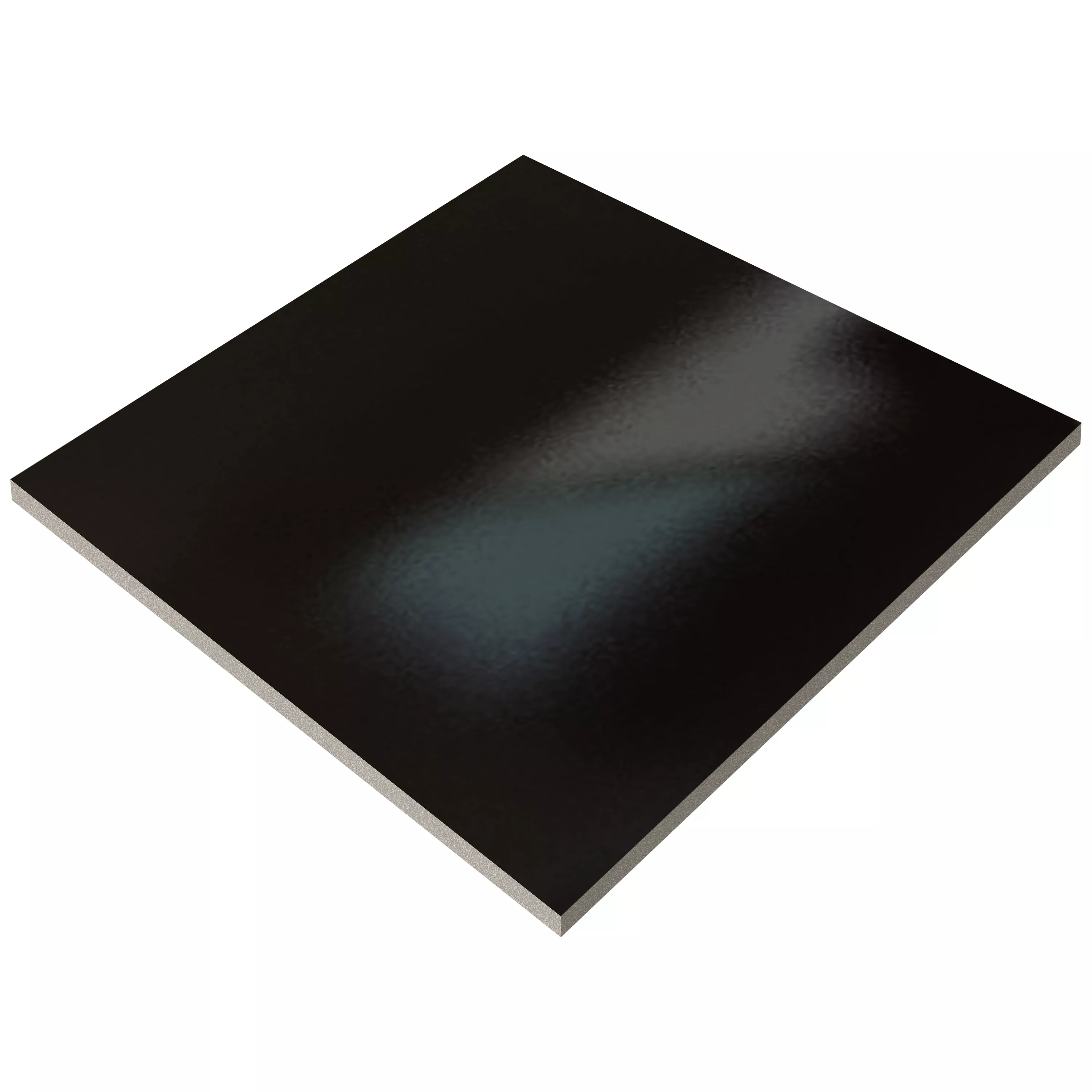 Échantillon Carrelage Sol Et Mur Blackburn Noir Uni Poli Brillant 60x60cm