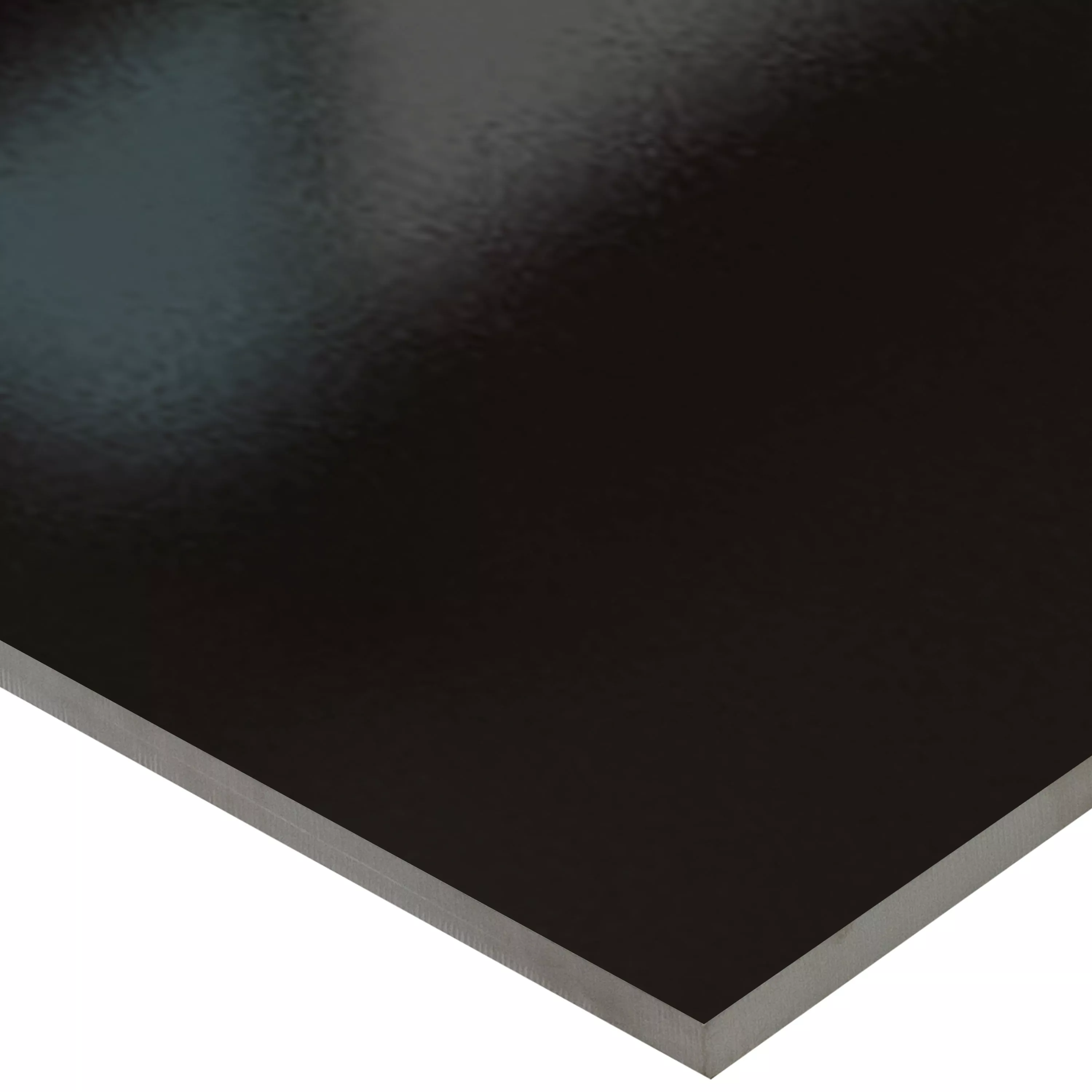 Échantillon Carrelage Sol Et Mur Blackburn Noir Uni Poli Brillant 60x60cm