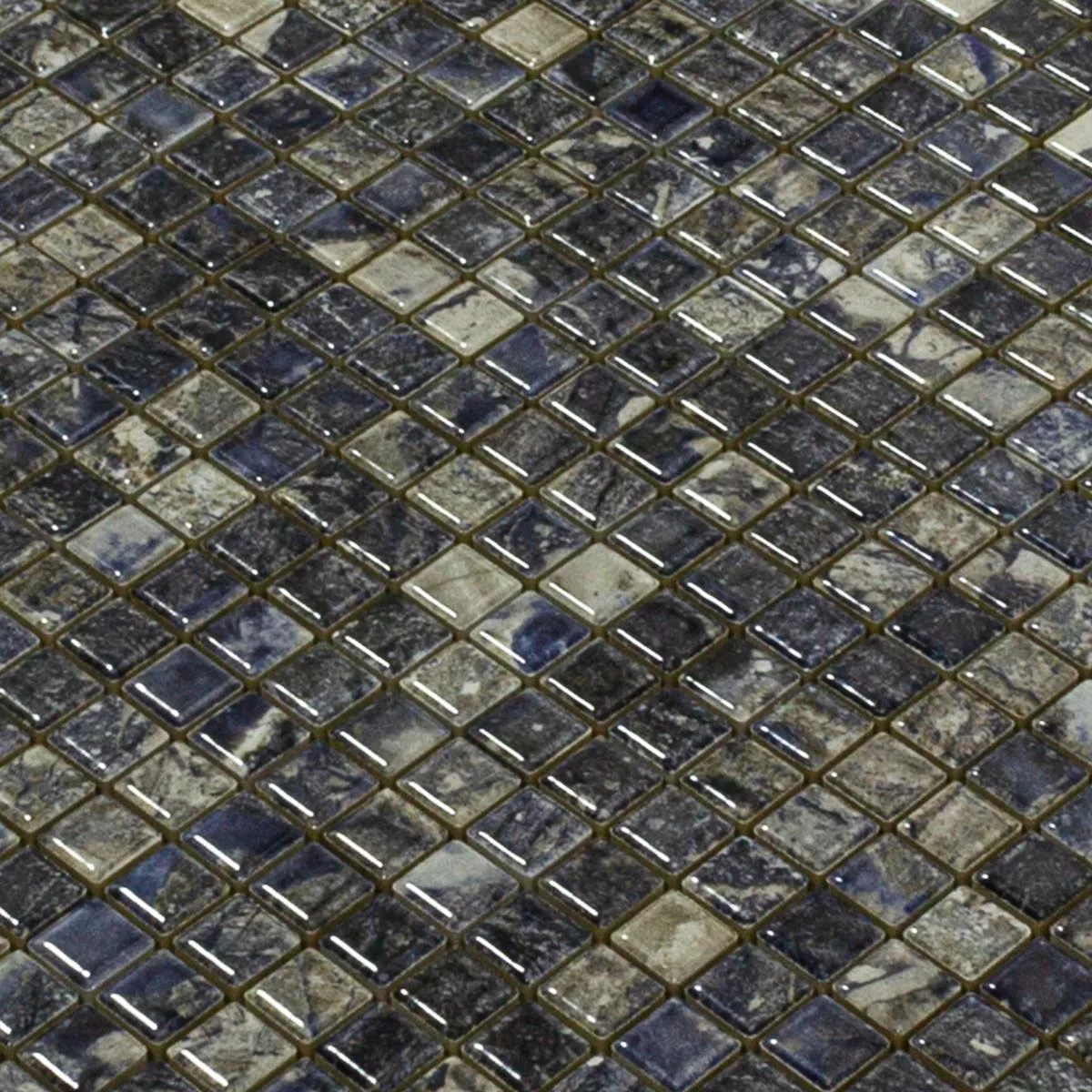 Mosaico Cerámico Azulejos Elysium Aspecto De Mármol Azul Oscuro 12